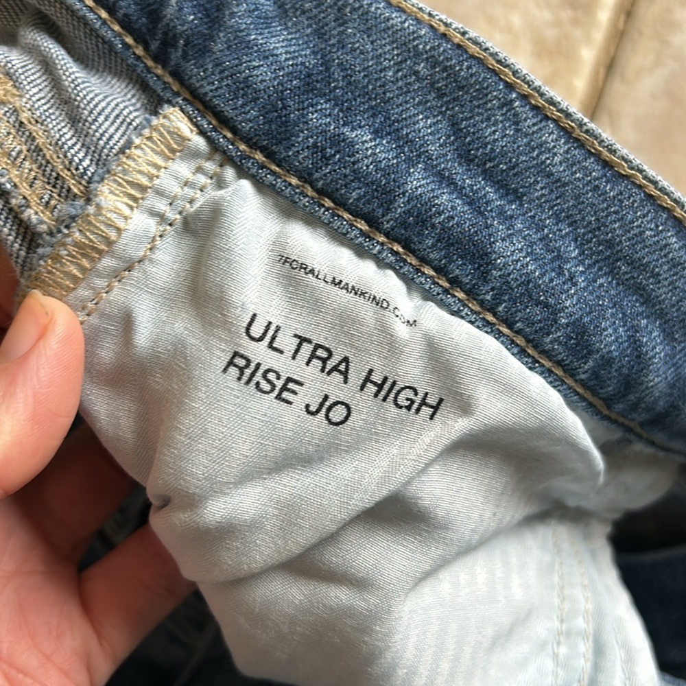 7 For All Mankind x Luxe Vintage Ultra High Rise Jo Wide Leg Jeans size 33 - Picture 5 of 9